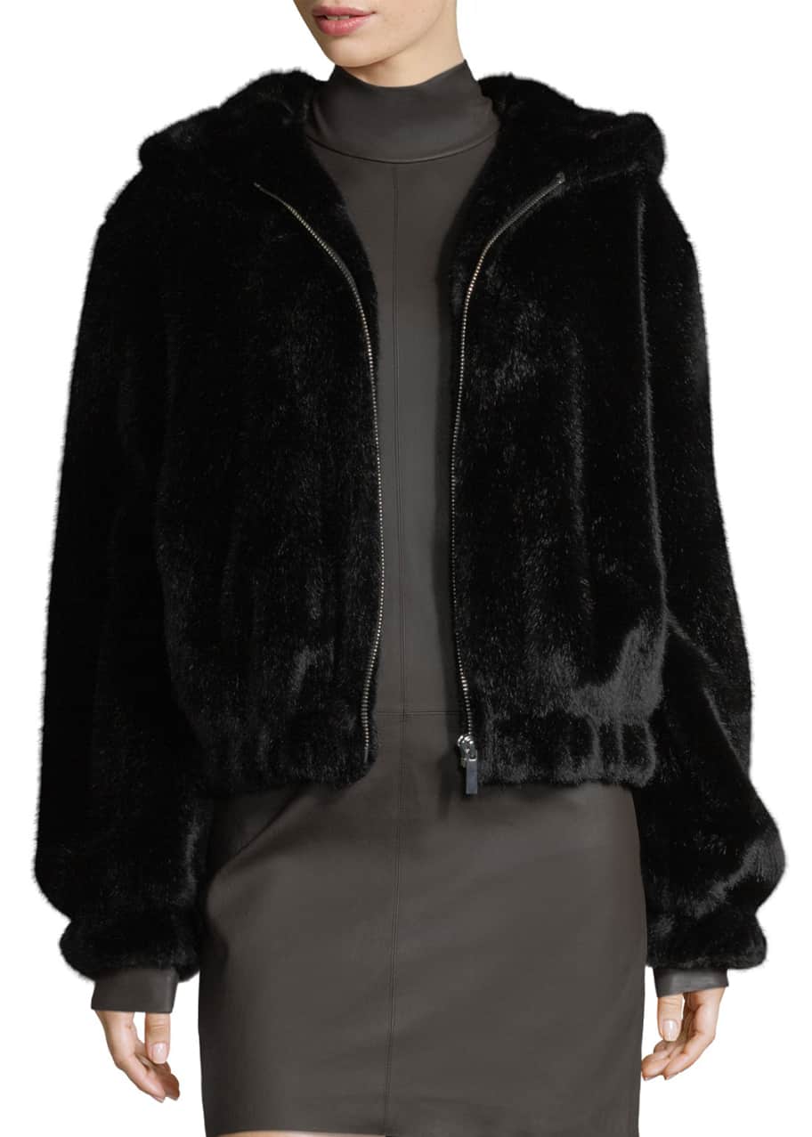 Helmut Lang Hooded Faux Fur Bomber Jacket Bergdorf Goodman