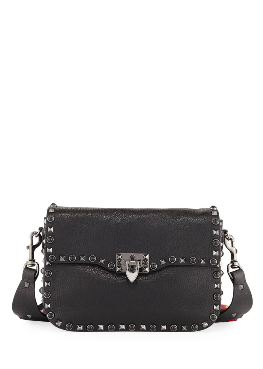 Valentino Garavani - Authenticated Guitar Rockstud Handbag - Leather Black Plain for Women, Very Good Condition