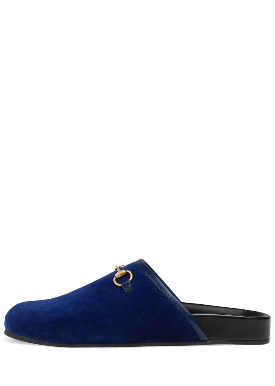 Gucci Flat River Velvet Mule - Bergdorf 