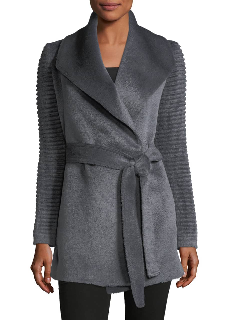 Sentaler Ribbed Sleeves Shawl Collar Wrap Alpaca Coat Bergdorf