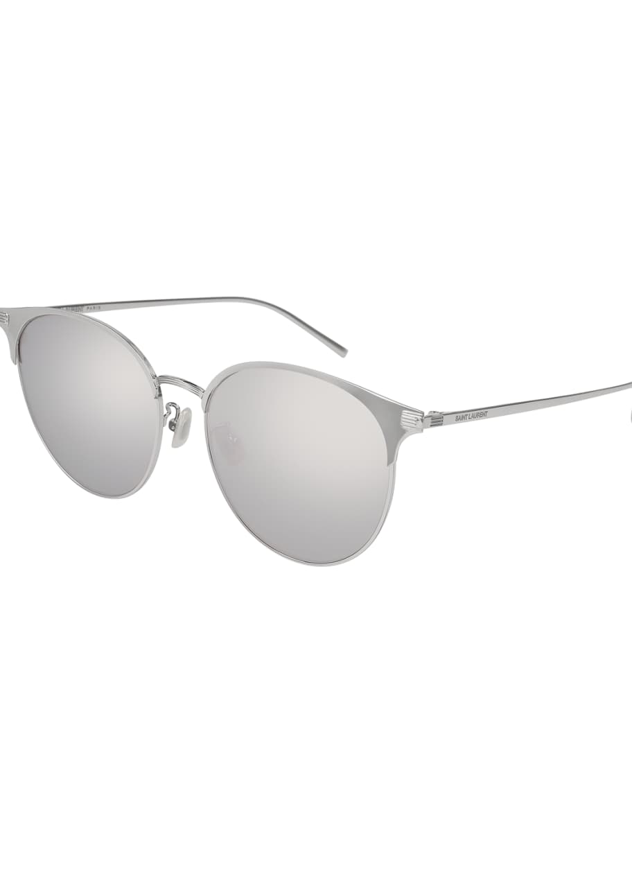 Saint Laurent Unisex Round Mirrored Metal Sunglasses - Bergdorf Goodman