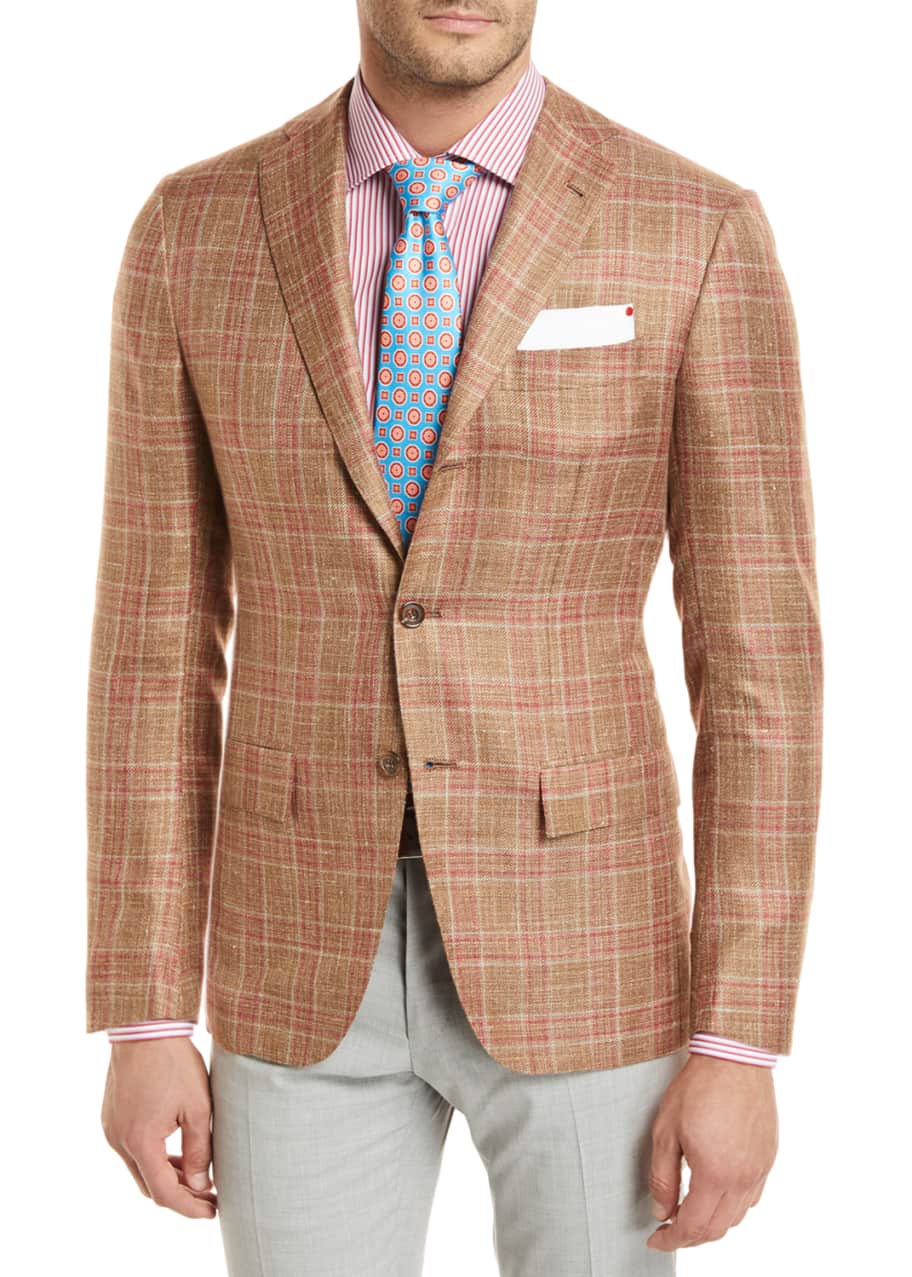 Tan plaid blazer deals