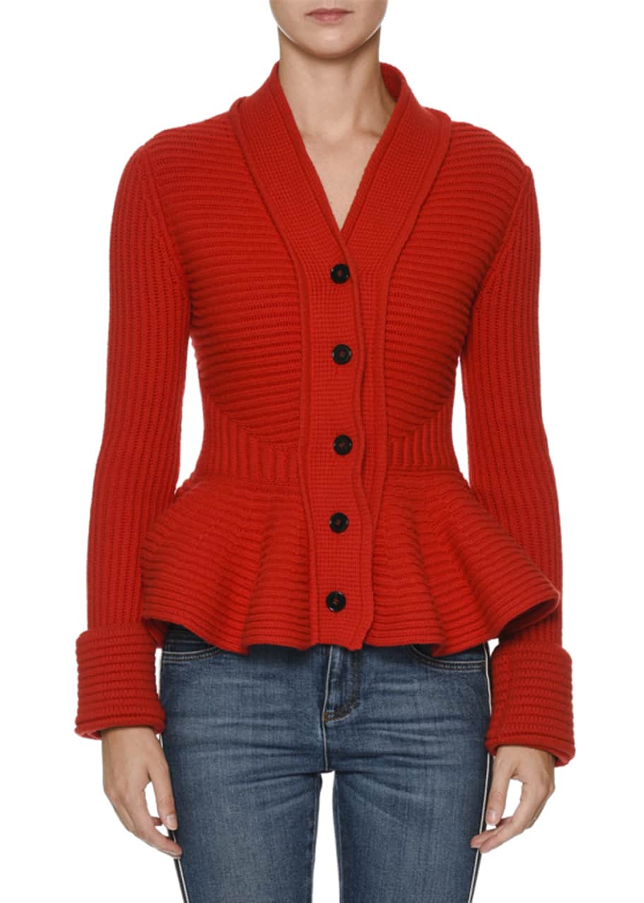 Alexander mcqueen peplum cardigan clearance