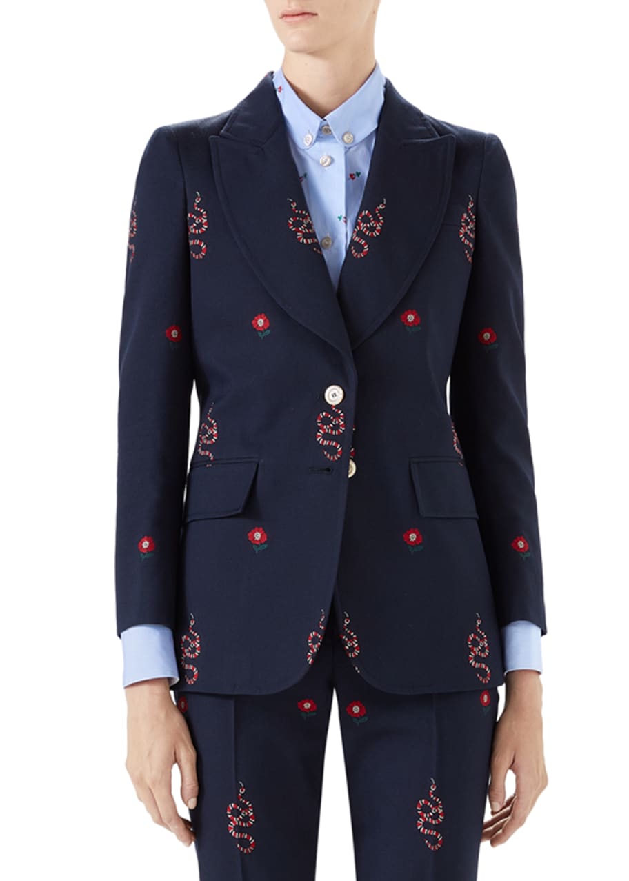 Gucci Cotton Wool Snakes Jacket Bergdorf Goodman