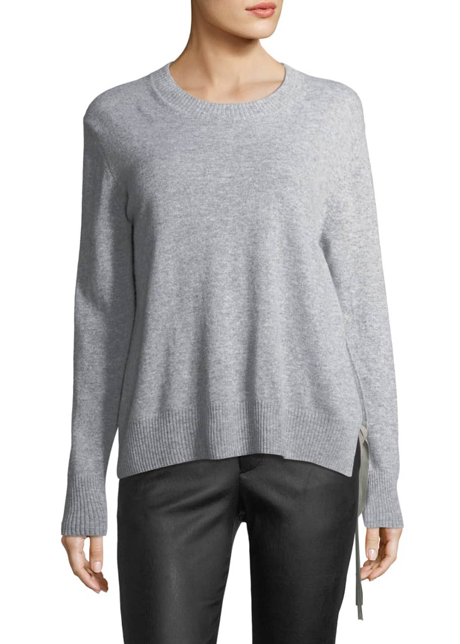 Vince Side Tie Crewneck Cashmere Sweater Bergdorf Goodman