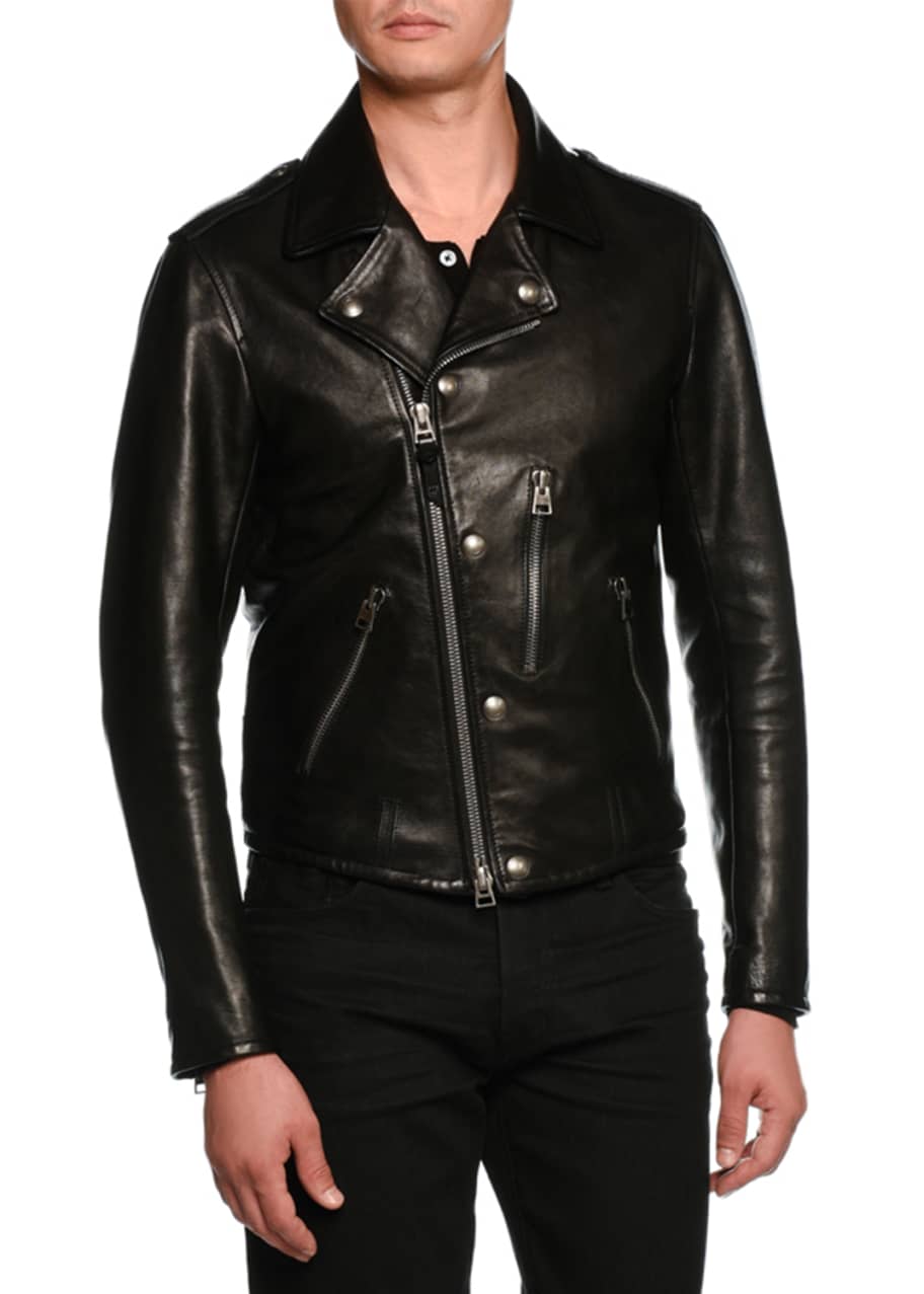 TOM FORD Asymmetric-Zip Leather Biker Jacket - Bergdorf Goodman