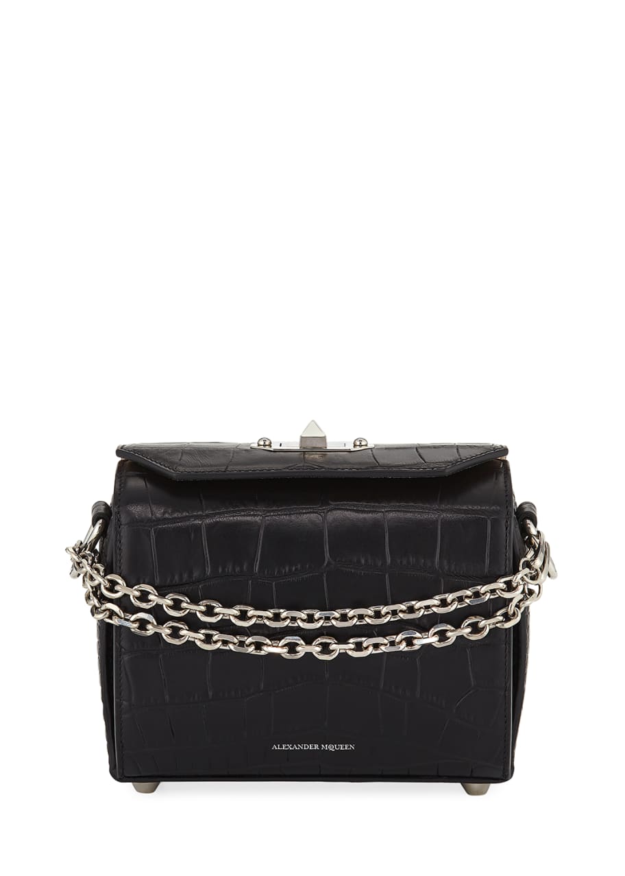 Alexander McQueen Box Bag in Off White with Gold Hardware