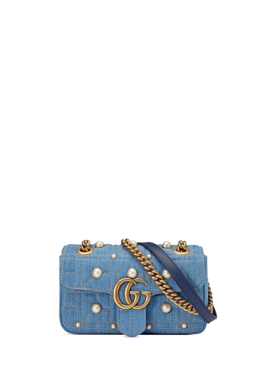 Gg marmont outlet denim mini bag