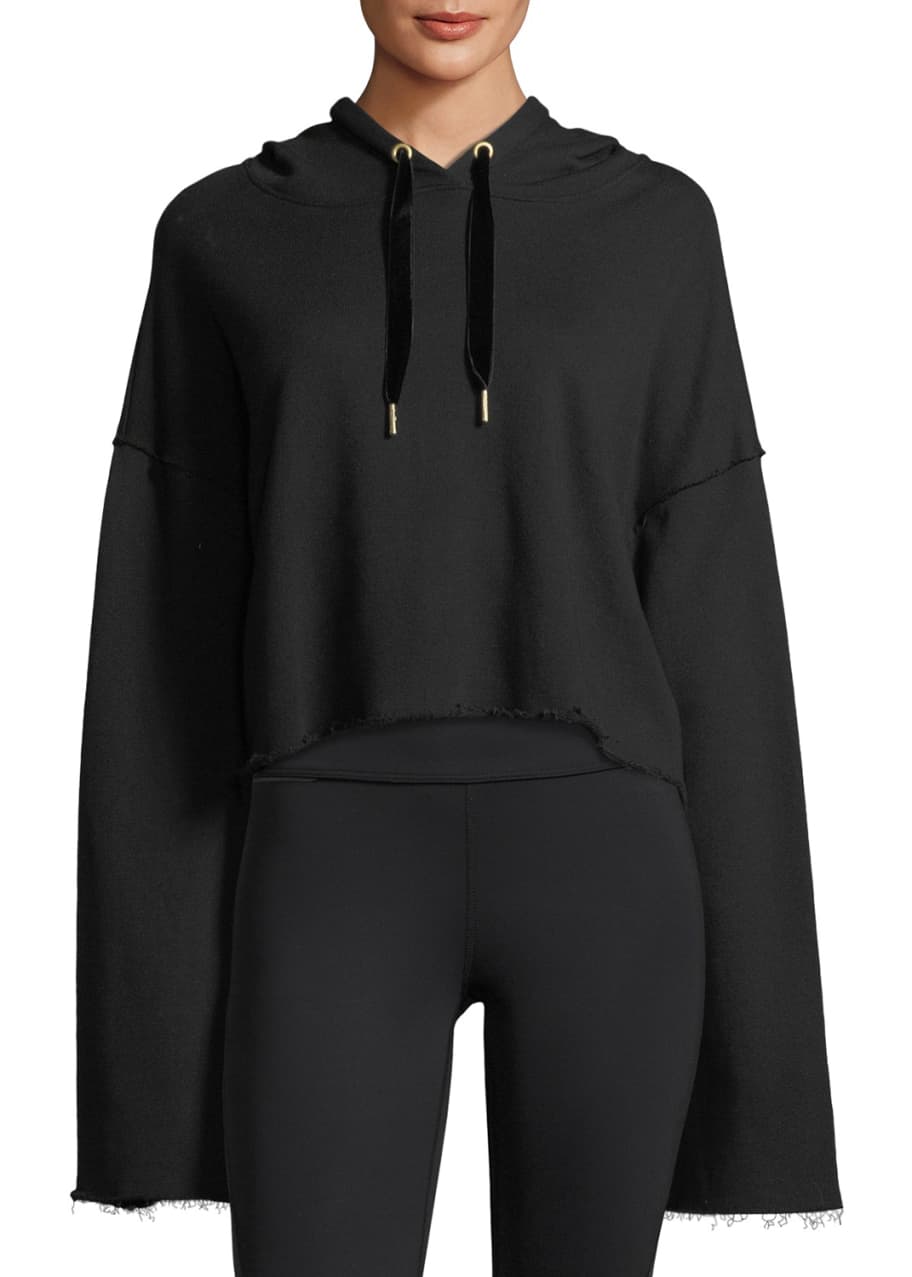 Alala Stance Bell-Sleeve Cropped Hoodie Sweatshirt - Bergdorf Goodman