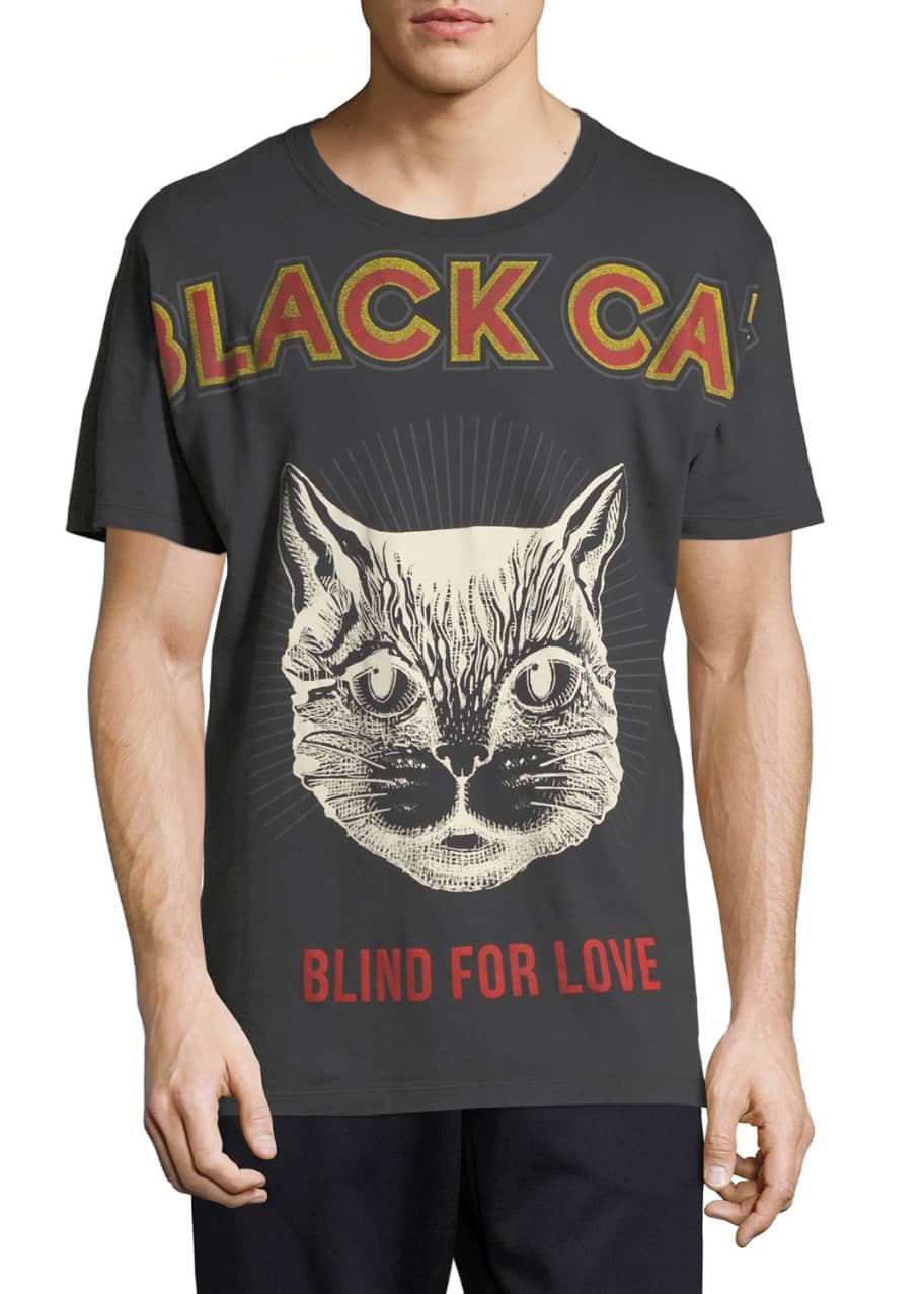 Gucci Loved Black Cat Graphic T-Shirt - Bergdorf Goodman