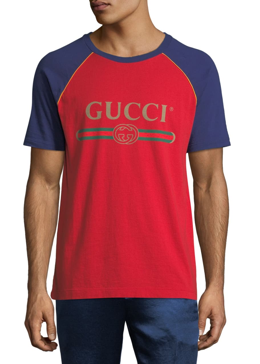 Gucci Bicolor Logo Bicolor T-Shirt - Bergdorf Goodman