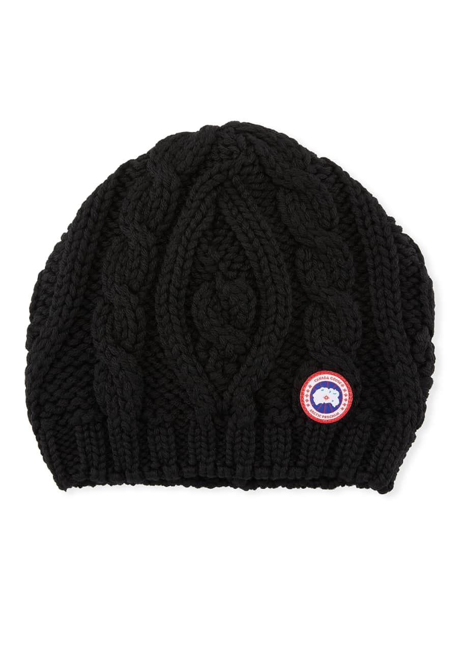 Canada Goose Ladies Chunky Cable Knit Beanie Hat Bergdorf Goodman