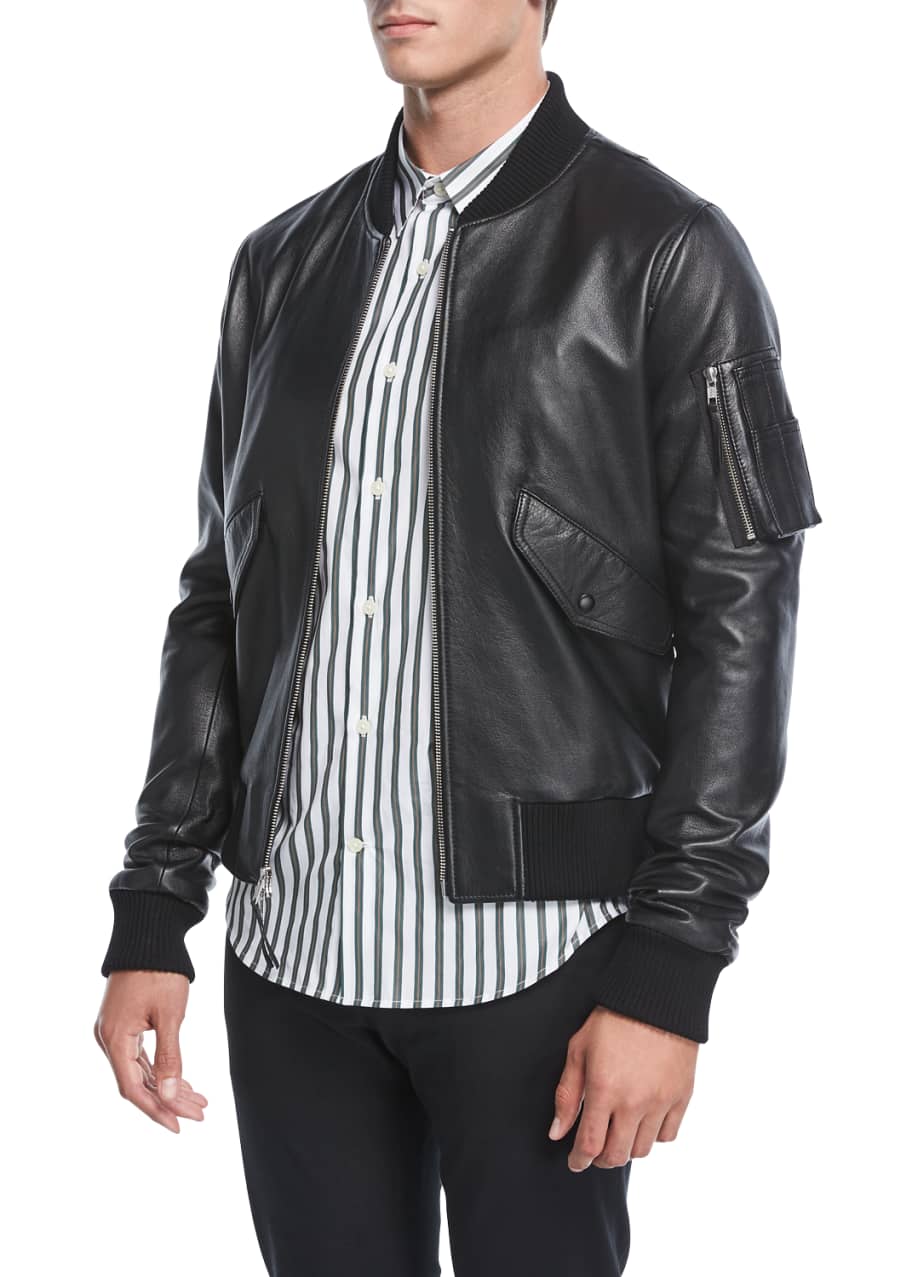 Vince leather bomber jacket cheap