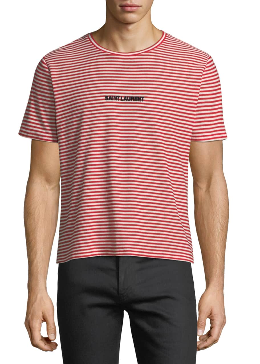 Saint laurent red striped t shirt outlet