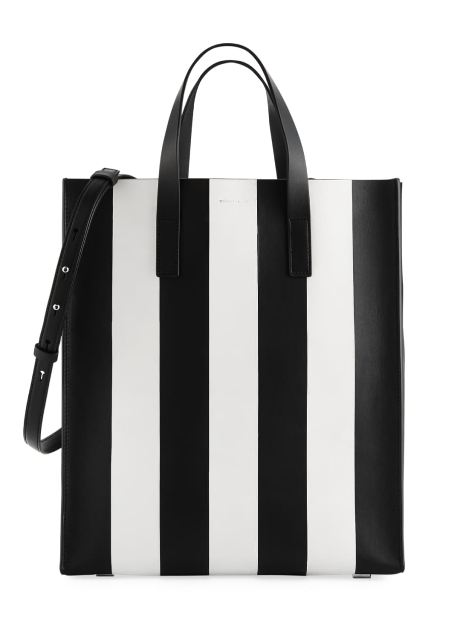 Michael kors black and white striped purse outlet