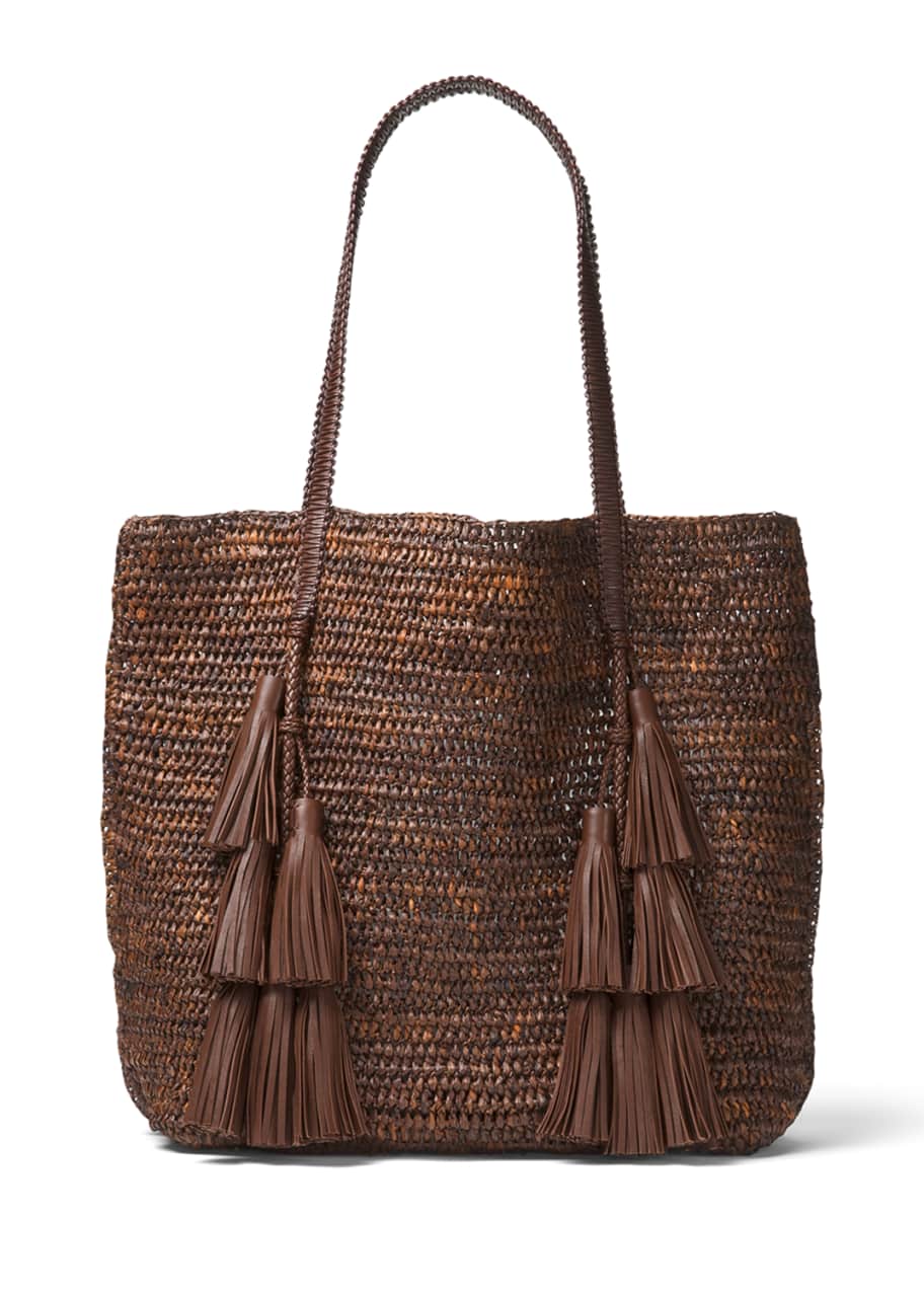 Michael kors raffia tote best sale