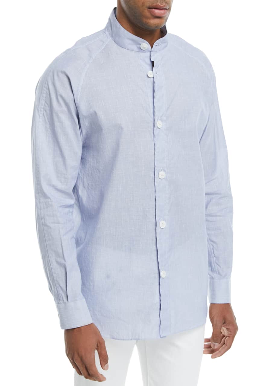 Armani mandarin collar shirt deals