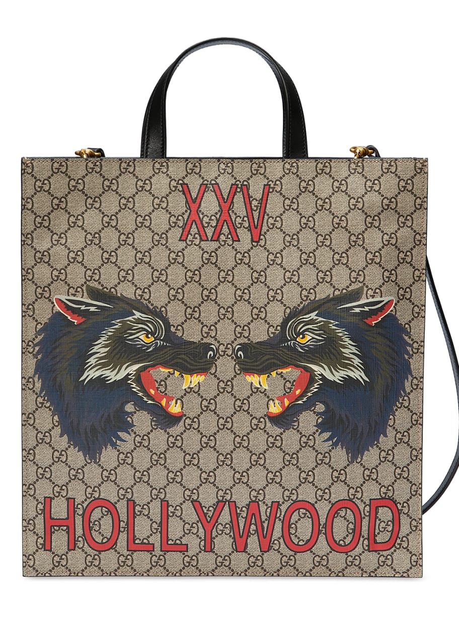 Gucci Men s XXV Wolf Head GG Supreme Tote Bag Bergdorf Goodman
