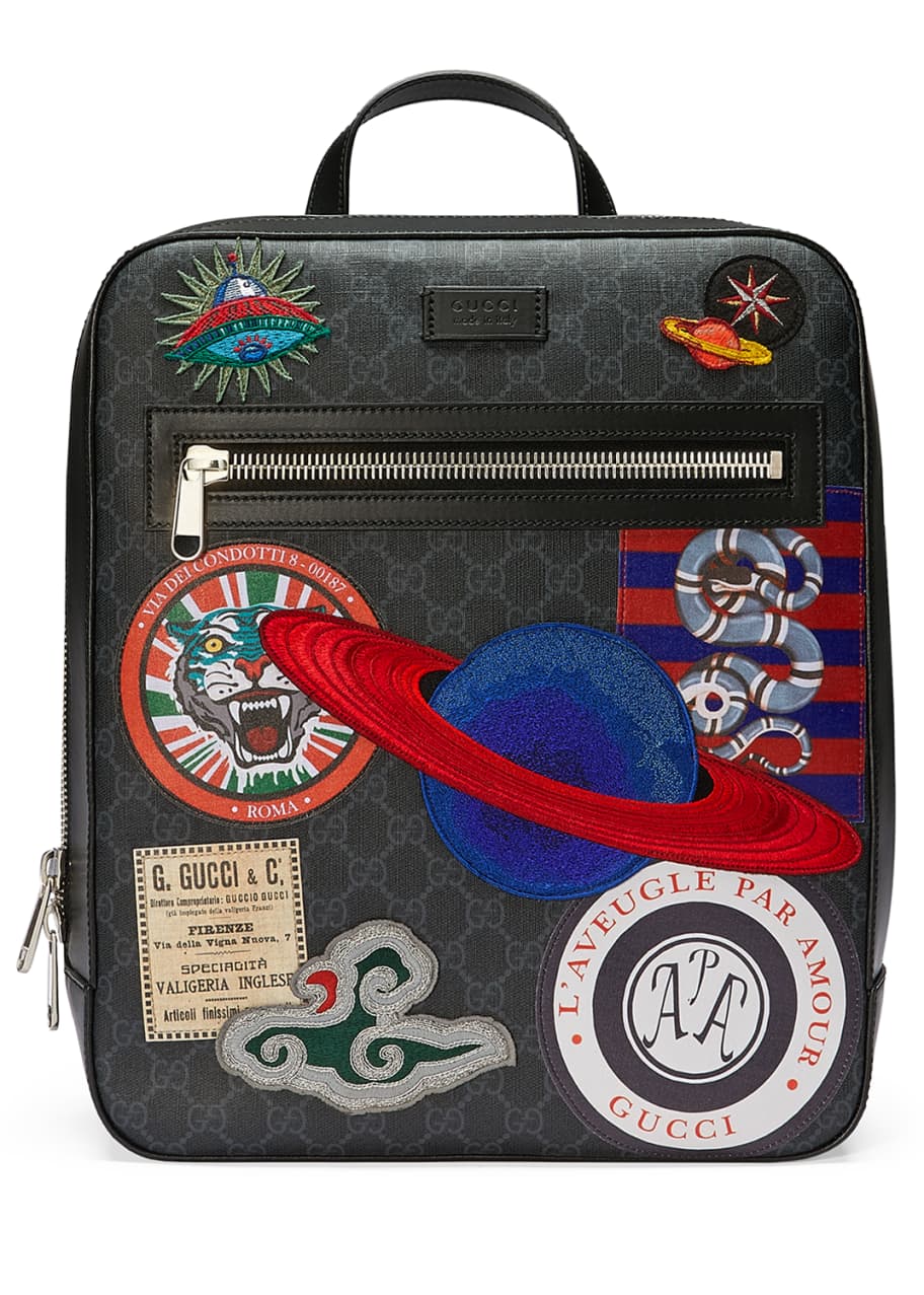 Gucci GG Supreme Backpack with Travel Patches - Bergdorf Goodman
