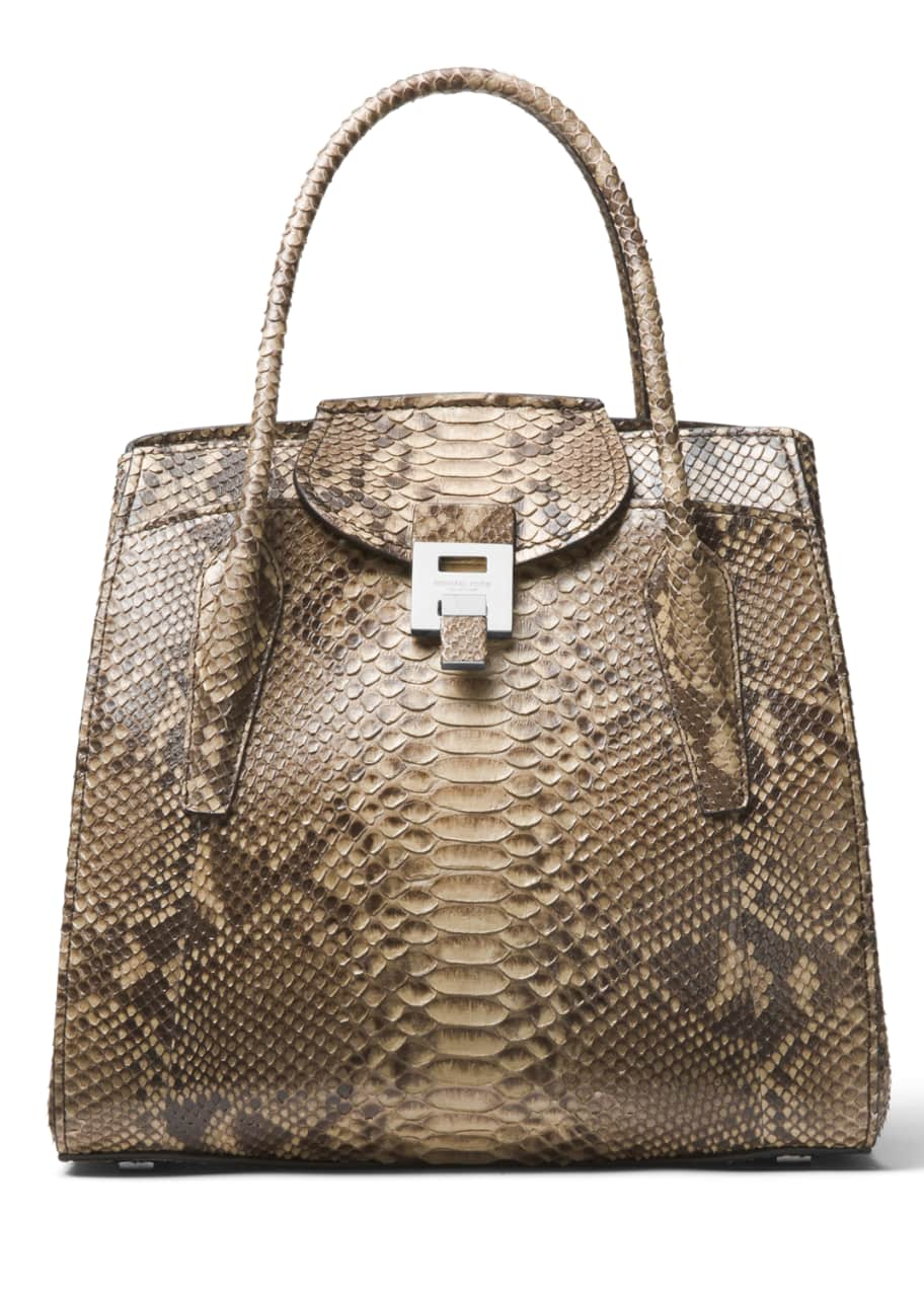 Michael Kors Collection Bancroft Large Python Satchel Bag - Bergdorf Goodman