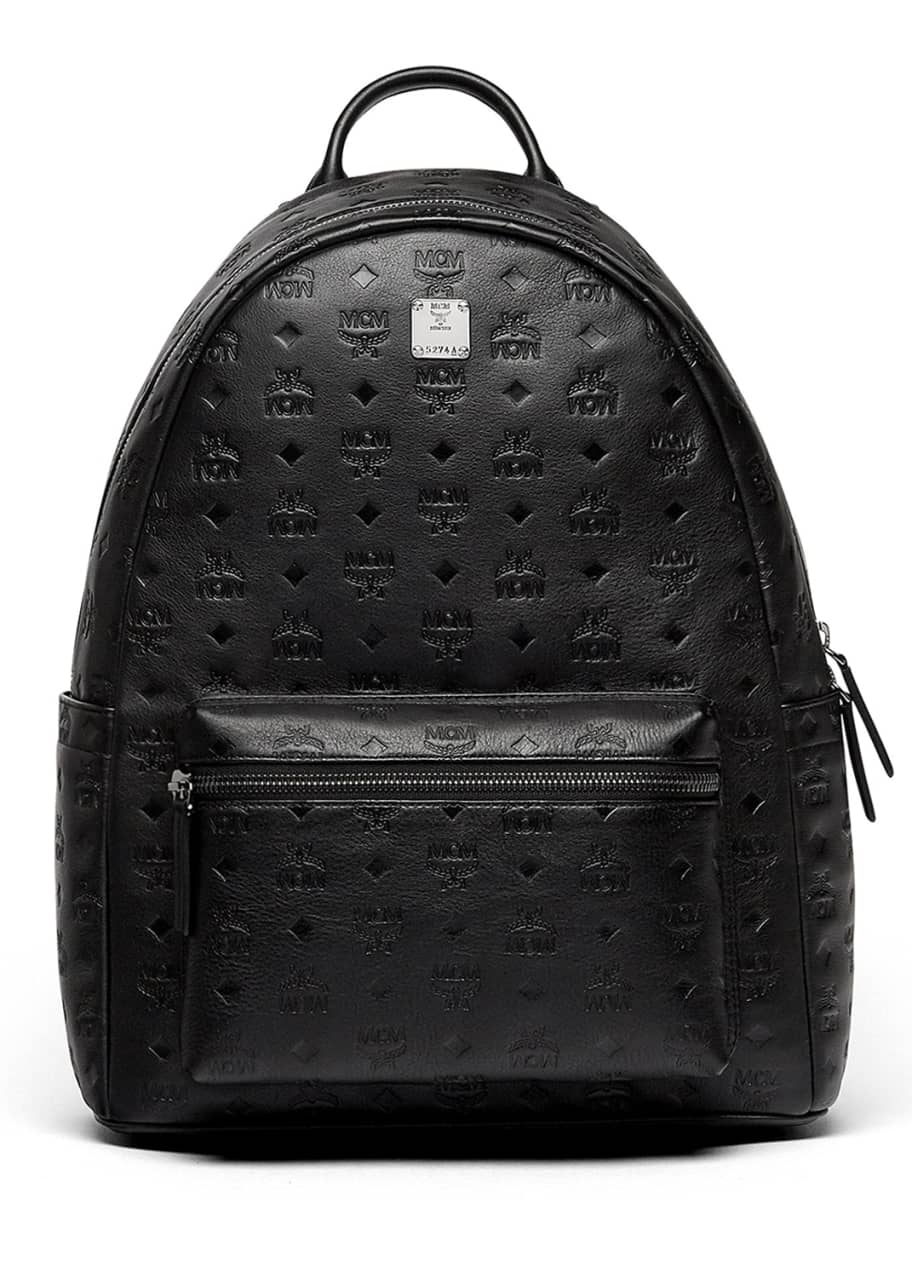 MCM Ottomar Men s Logo Embossed Leather Backpack Bergdorf Goodman