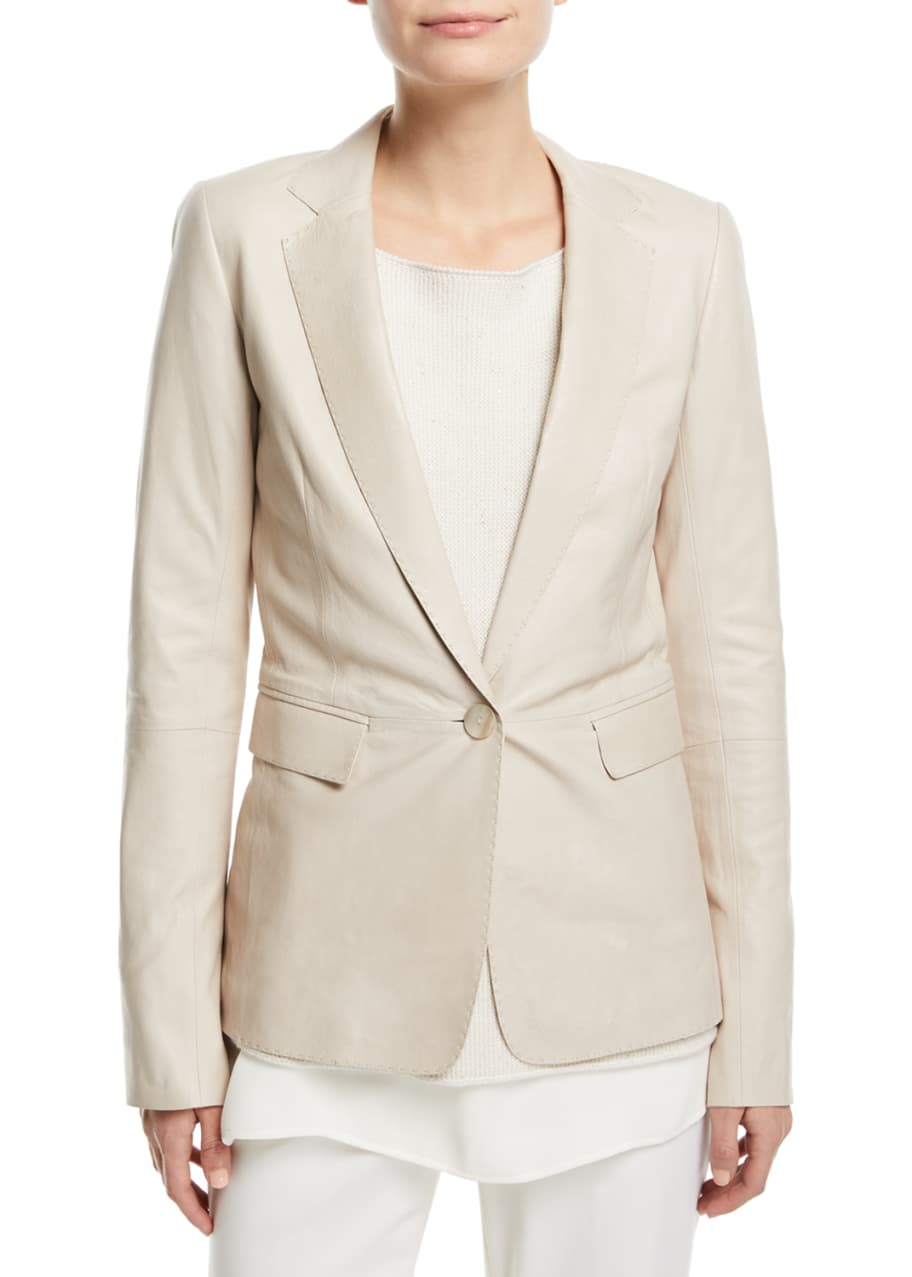 Lafayette 148 New York Lyndon Lamb Leather Blazer Bergdorf Goodman