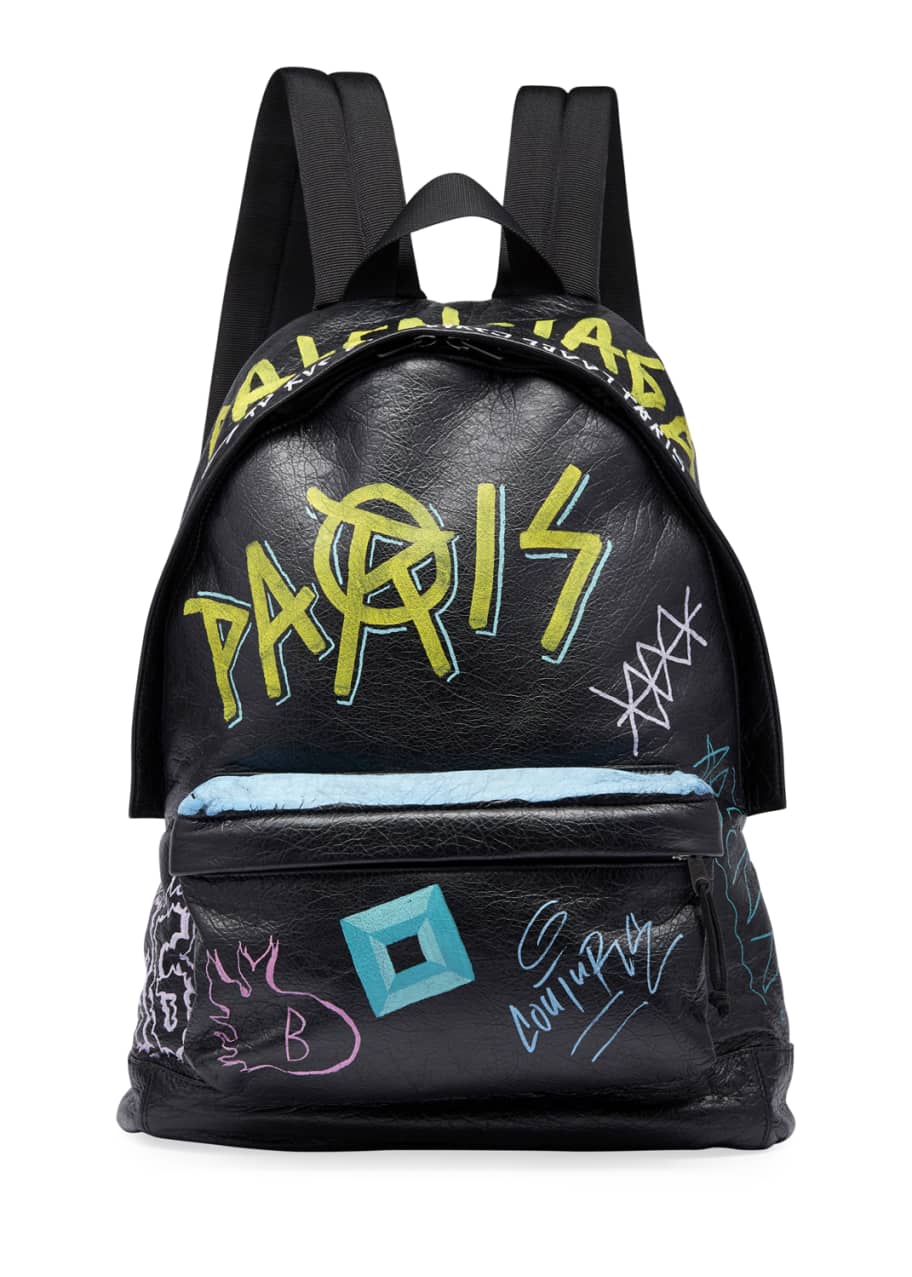 balenciaga backpack graffiti
