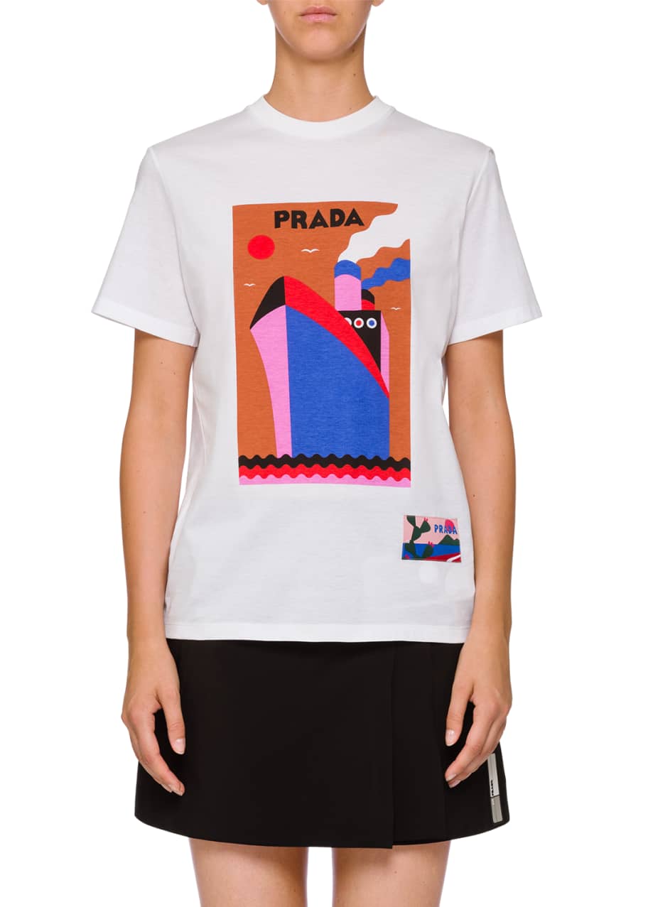 Prada logo-print short-sleeve T-shirt - Blue