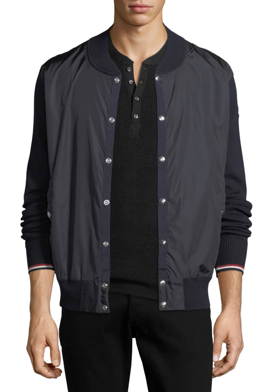 Moncler Maglia Tricot Snap-Front Cardigan - Bergdorf Goodman