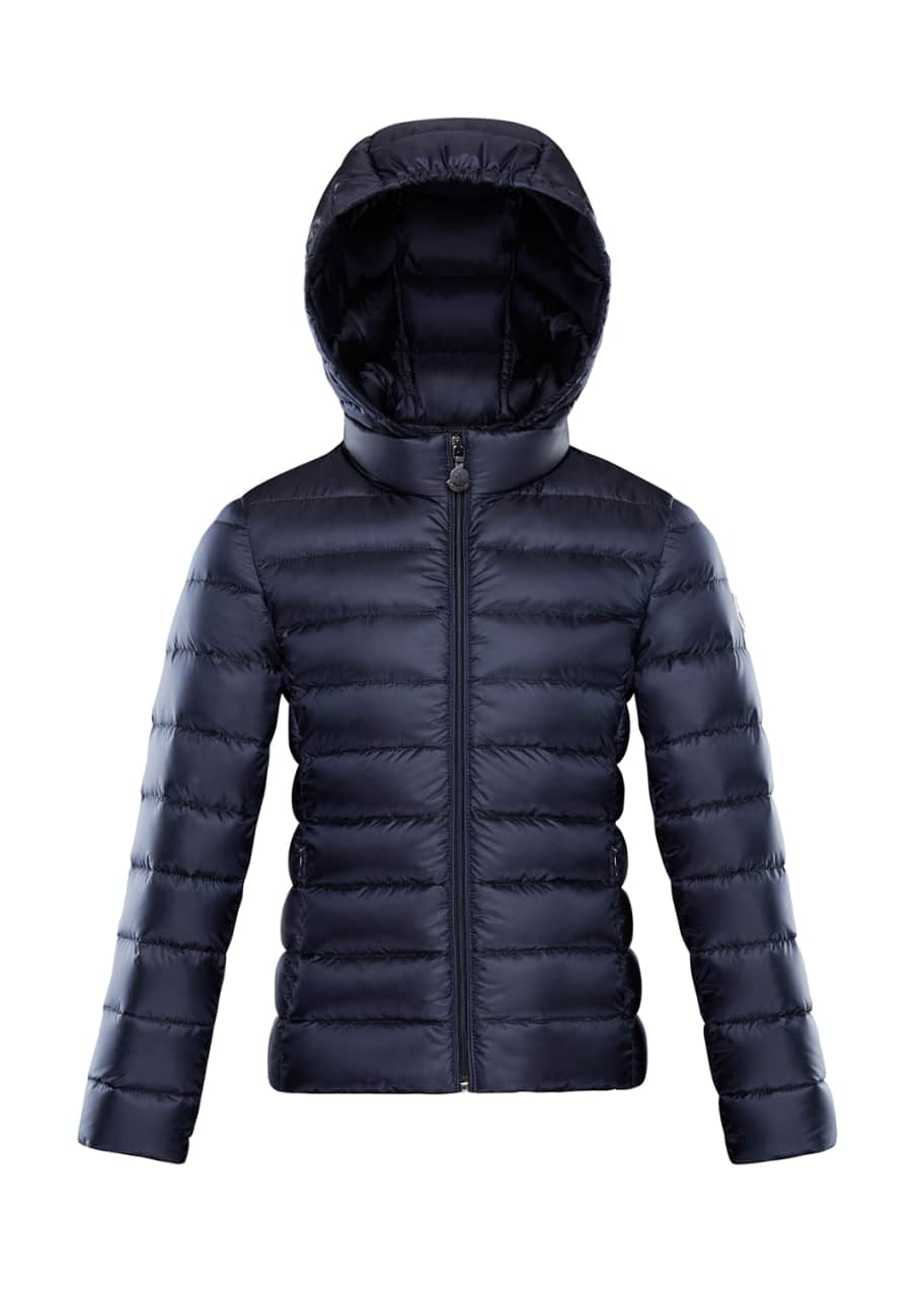 Image 1 of 1: Iraida Hooded Lightweight Down Puffer Jacket, Navy, Size 4-6