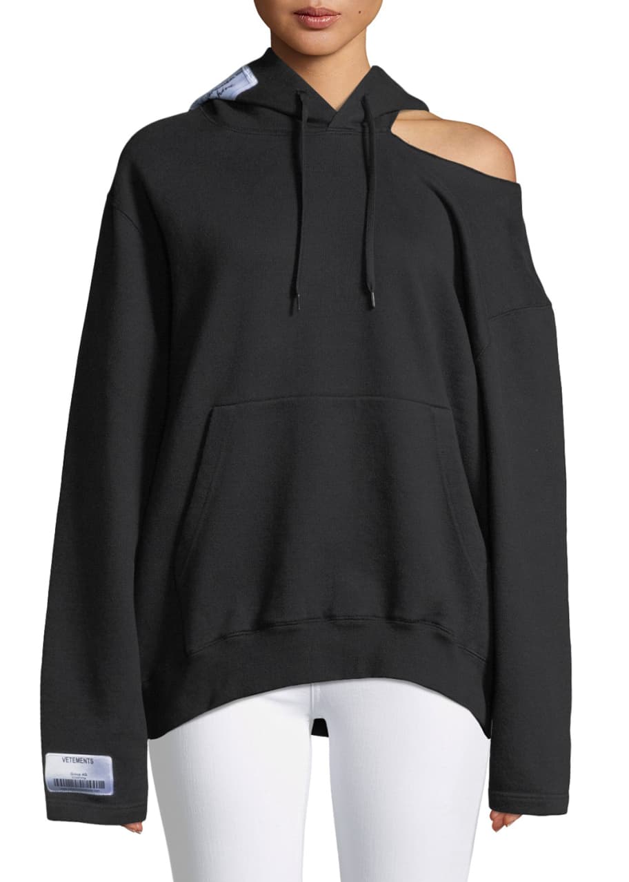 Vetements open 2025 shoulder hoodie