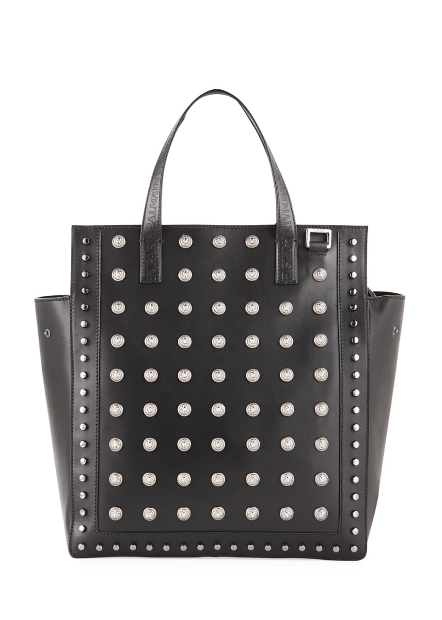 Balmain studded leather shoulder bag clearance
