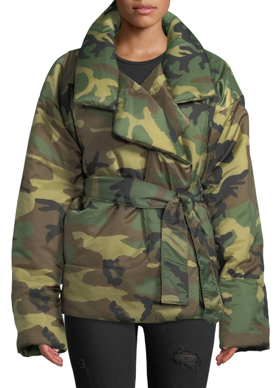 Norma kamali camo sleeping bag coat hotsell