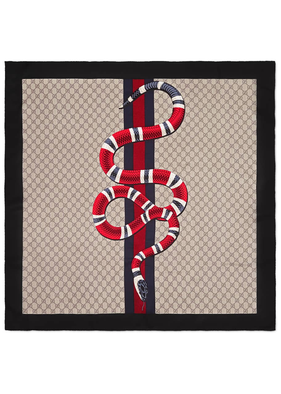 Image 1 of 1: GG King Snake Square Scarf