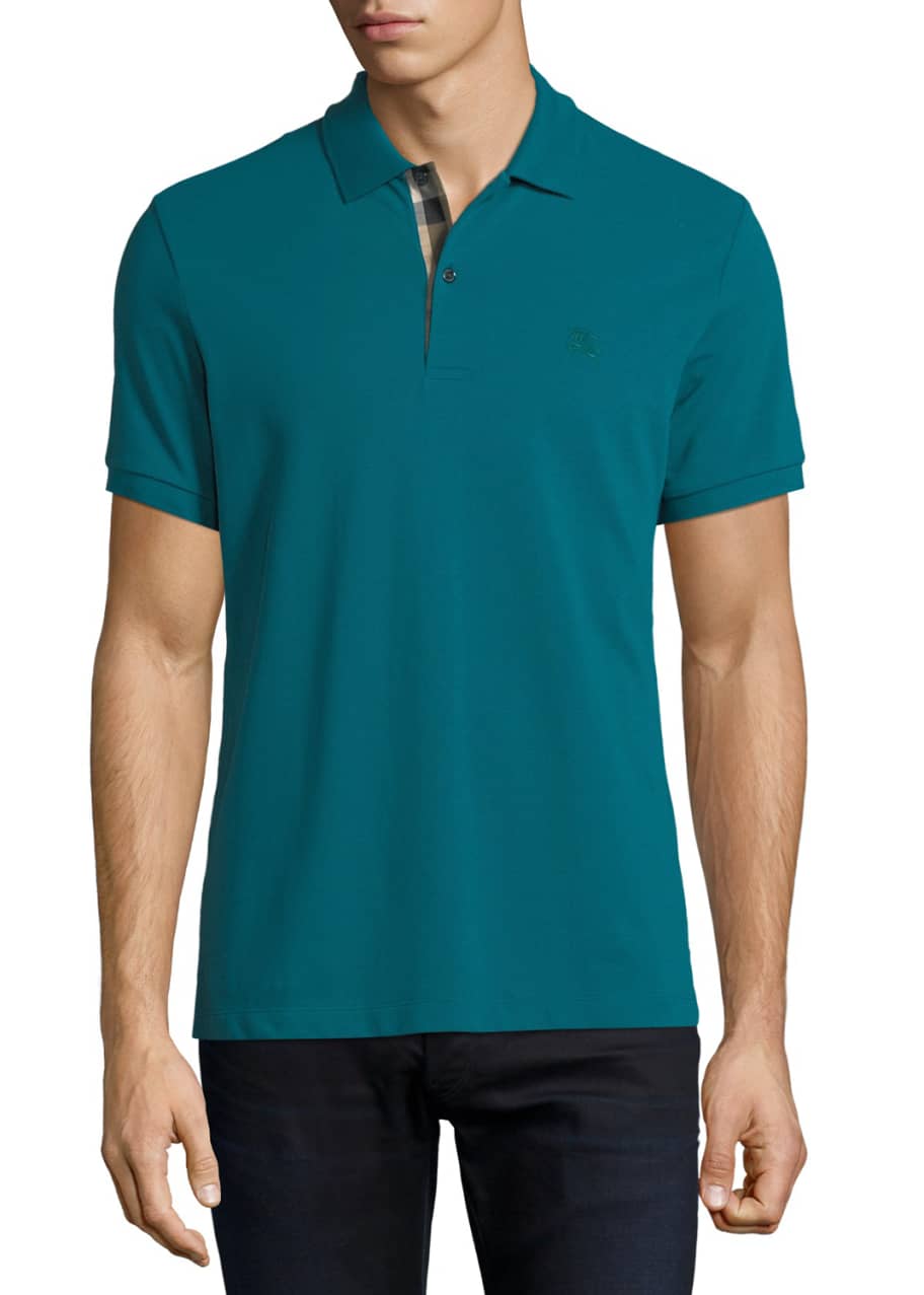 Burberry Short-Sleeve Oxford Polo Shirt, Green - Bergdorf Goodman