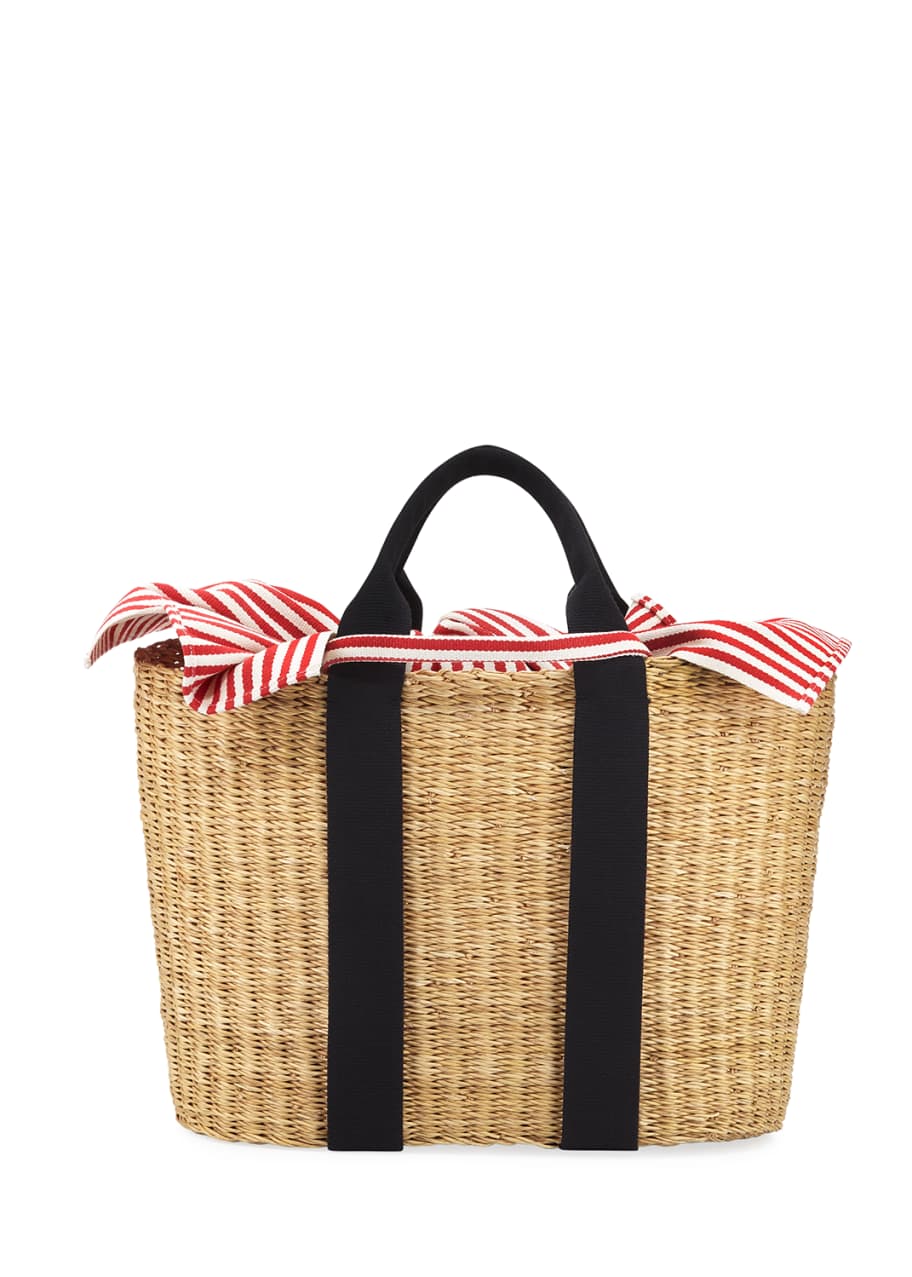 Woven straw tote bag discount