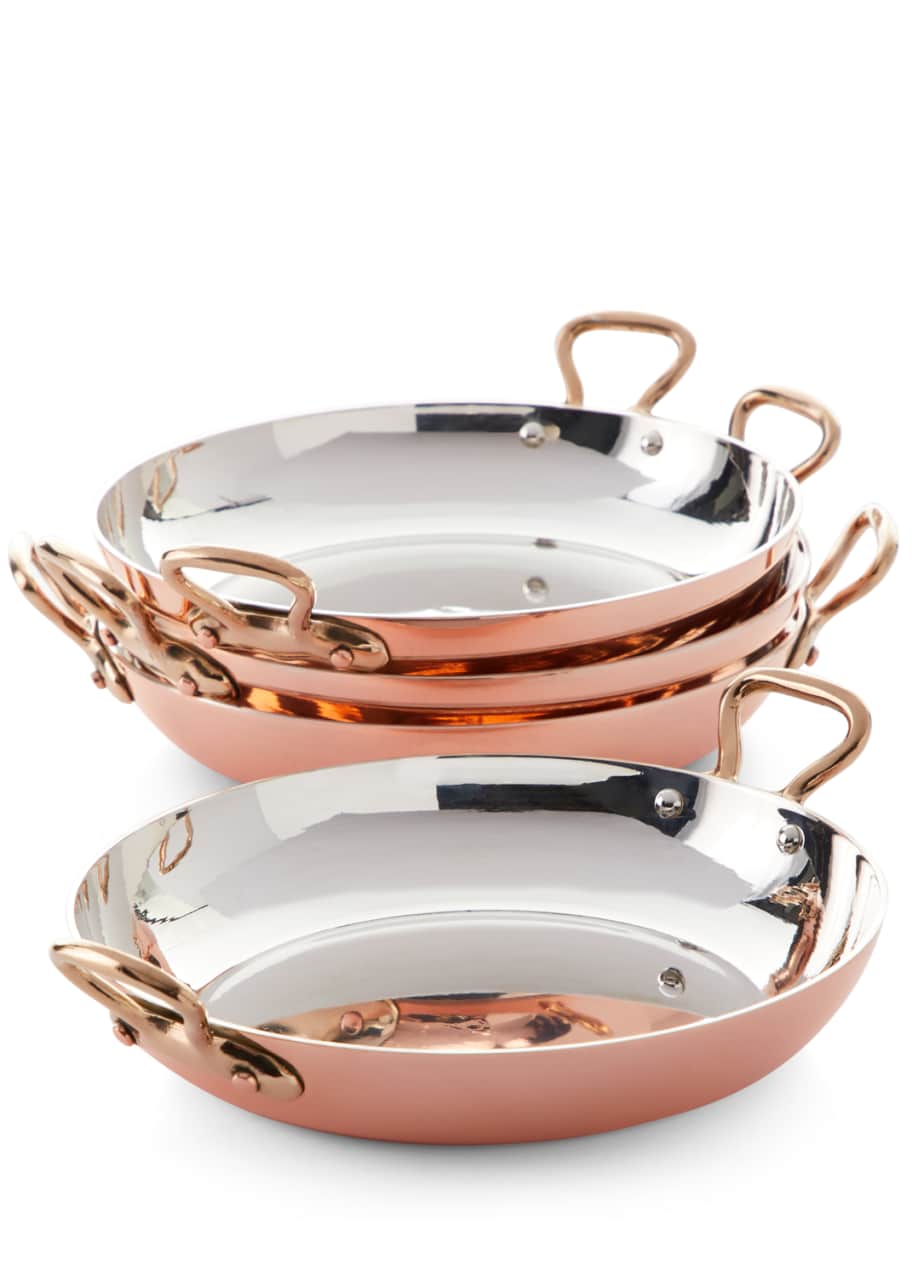 Duparquet Copper Cookware Solid Copper Au Gratin Pans with Silver