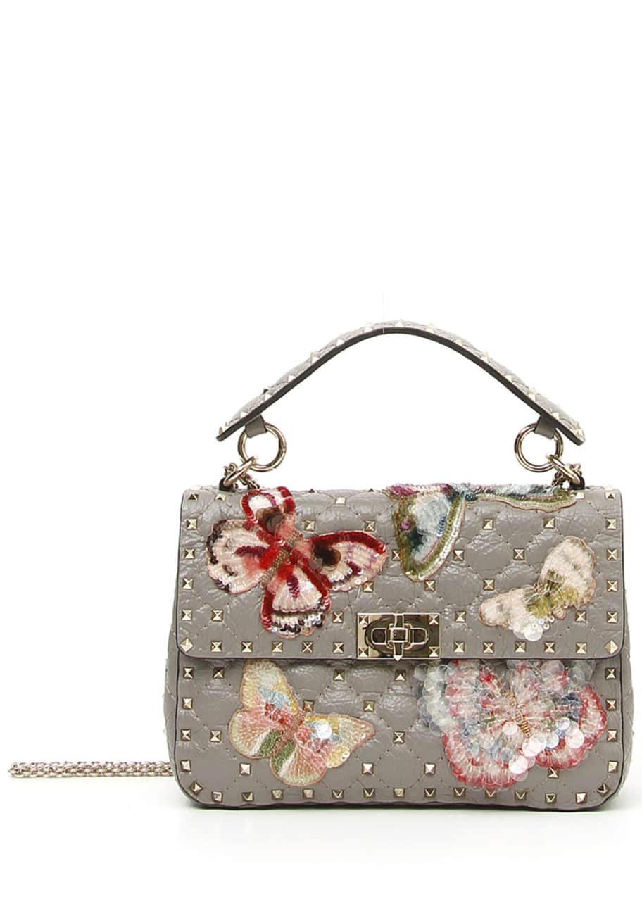 Valentino Garavani Rockstud Spike Small Metallic Leather Shoulder Bag -  Bergdorf Goodman