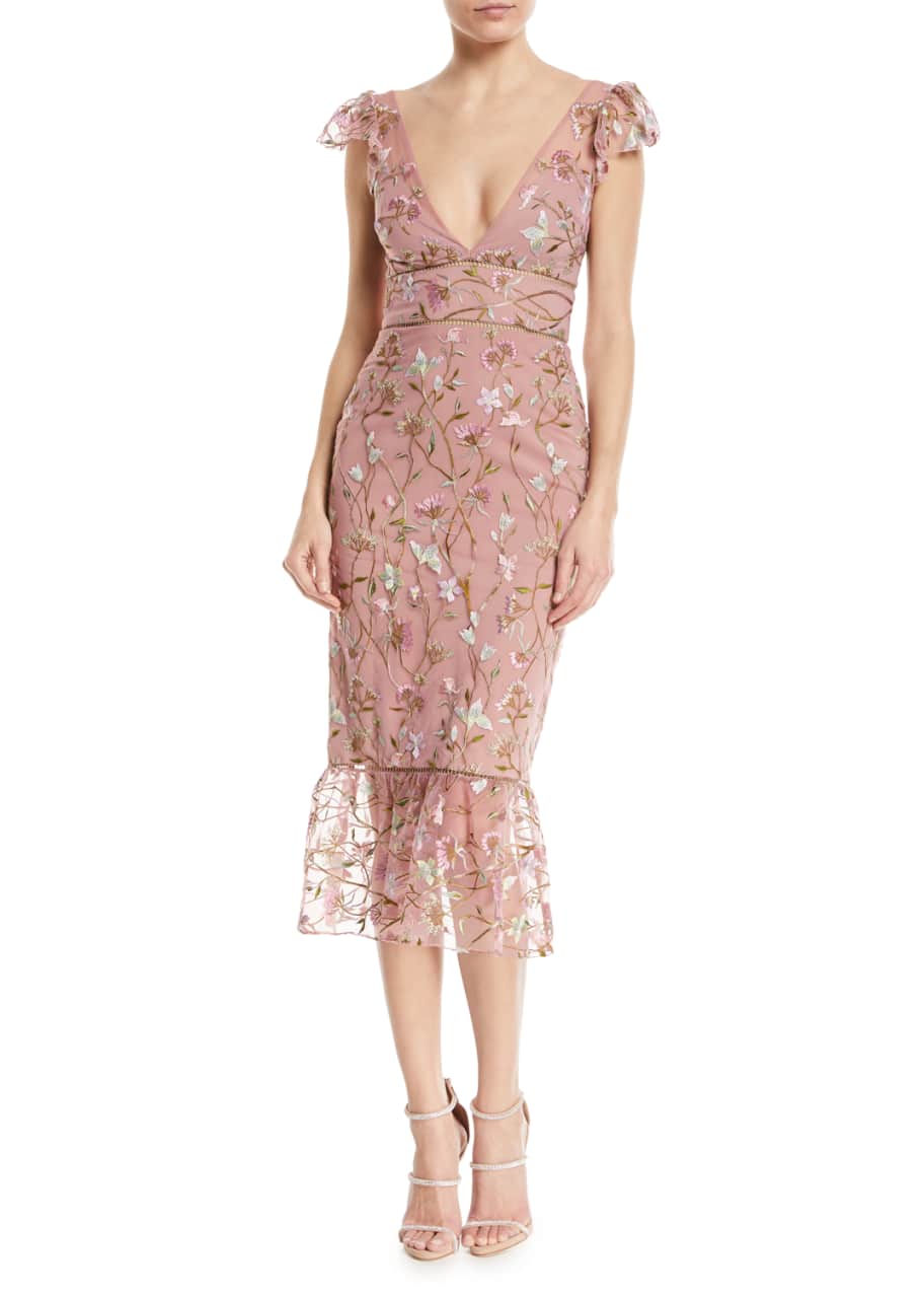 Flutter sleeve cocktail dress sale