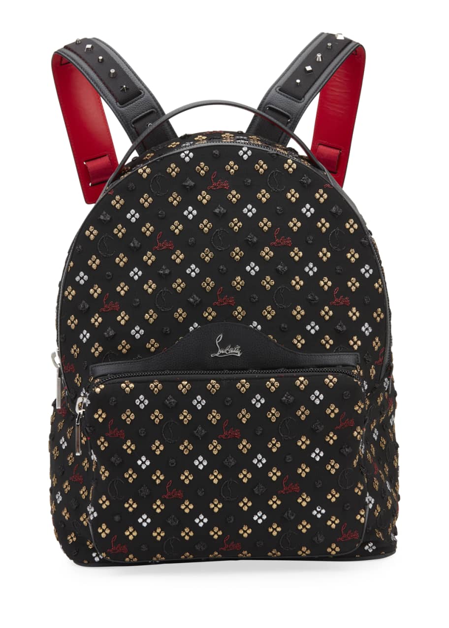 Christian Louboutin Men s Backloubi Jacquard Canvas Backpack