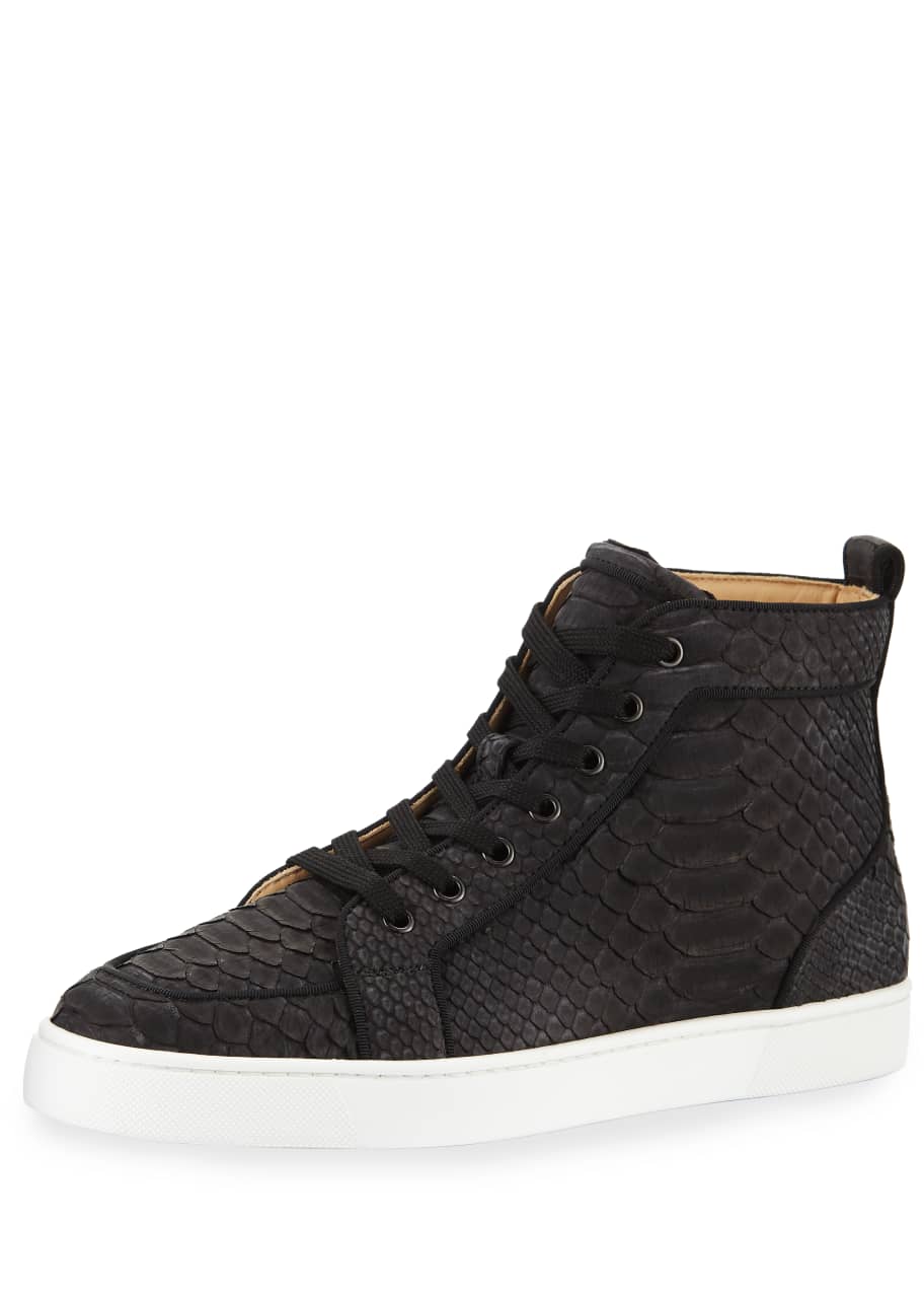 Christian Louboutin Men S Rantus Python High Top Sneakers Bergdorf Goodman