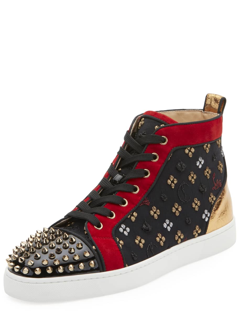 Christian Louboutin High Top Louis Orlato Men's Flat Spikes Men Sneakers