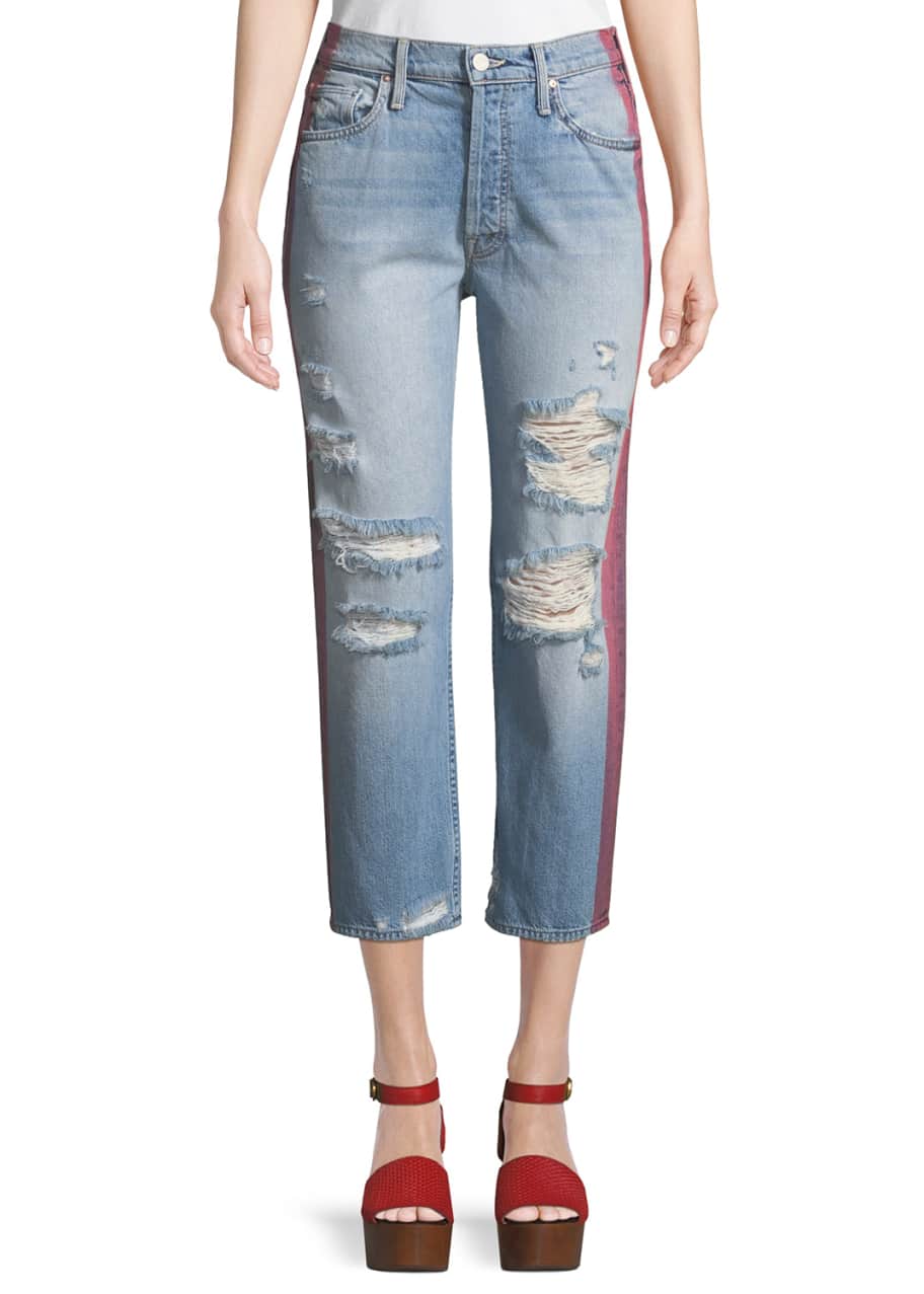 MOTHER Thrasher Wide-Leg Jeans with Side Stripe - Bergdorf Goodman