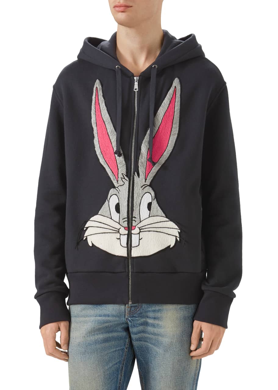 Ja lungebetændelse duft Gucci Bugs Bunny Zip-Front Hoodie - Bergdorf Goodman