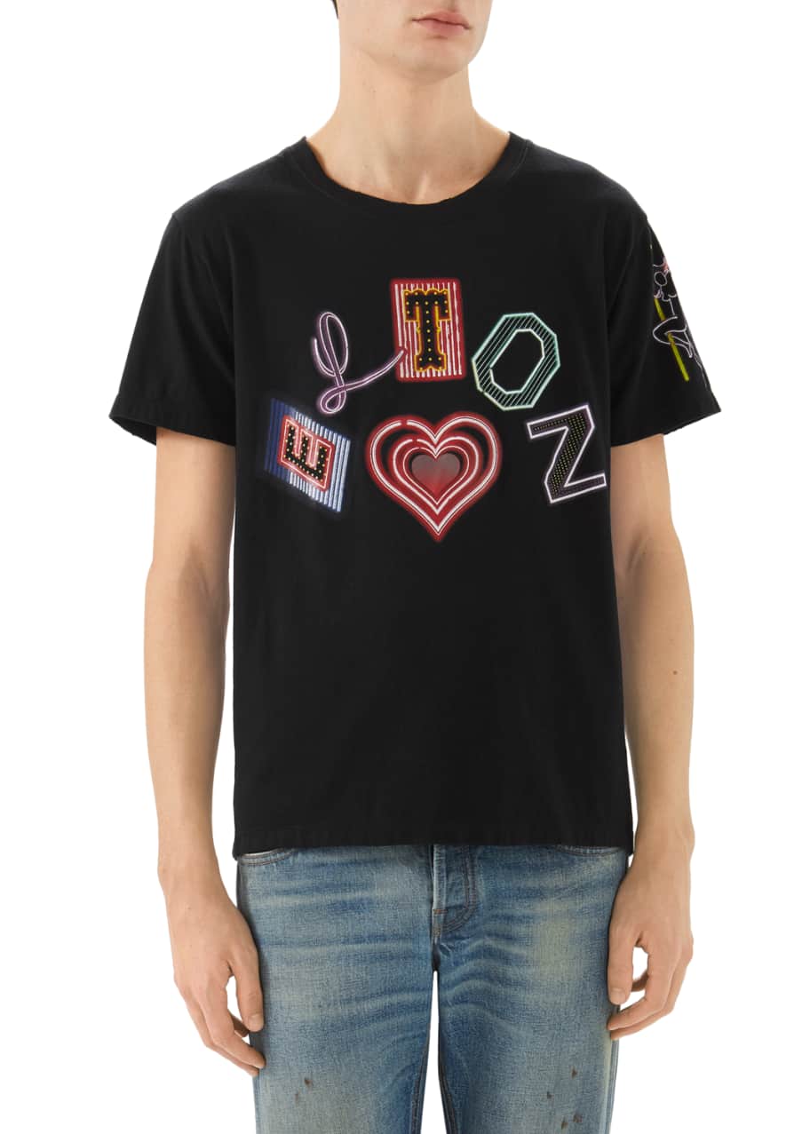 Gucci Elton John Heart Graphic T Shirt Bergdorf Goodman