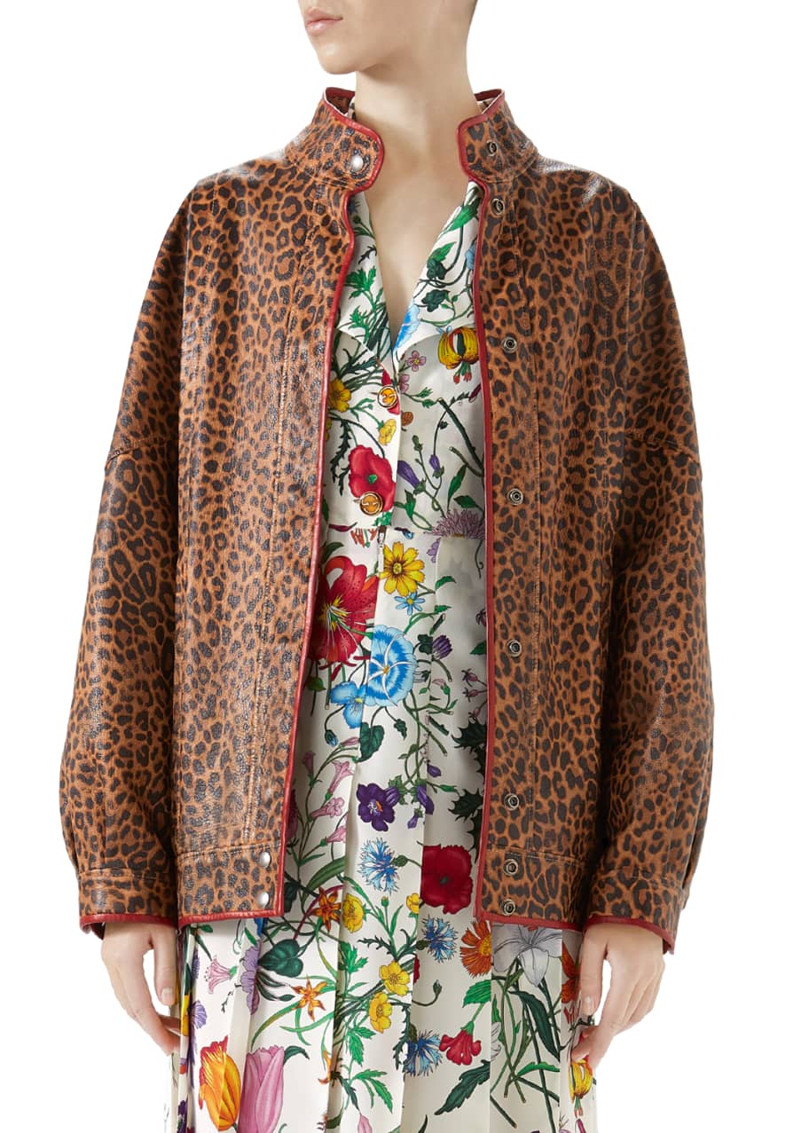 Gucci leopard jacket discount