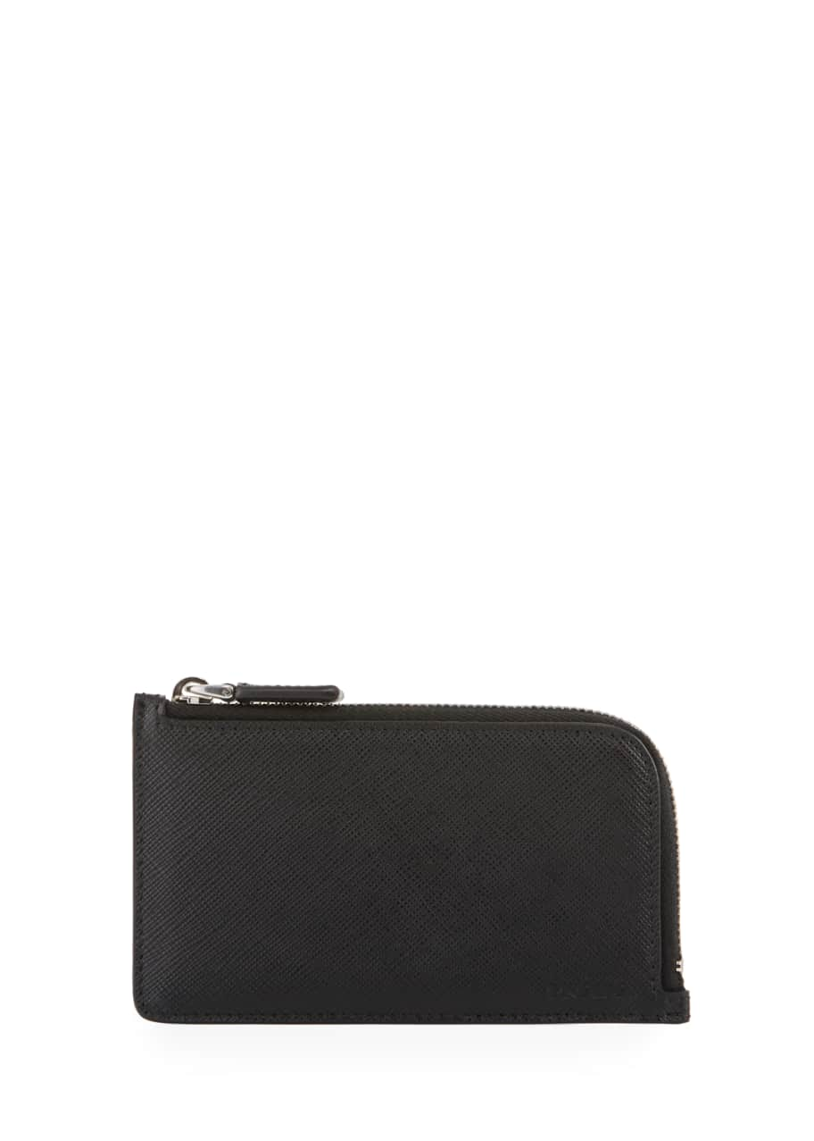 Saffiano Leather Portfolio in Black - Prada