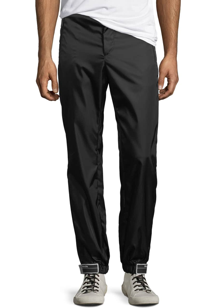 Prada Men's Flat-Front Gabardine Chino Trousers - Bergdorf Goodman