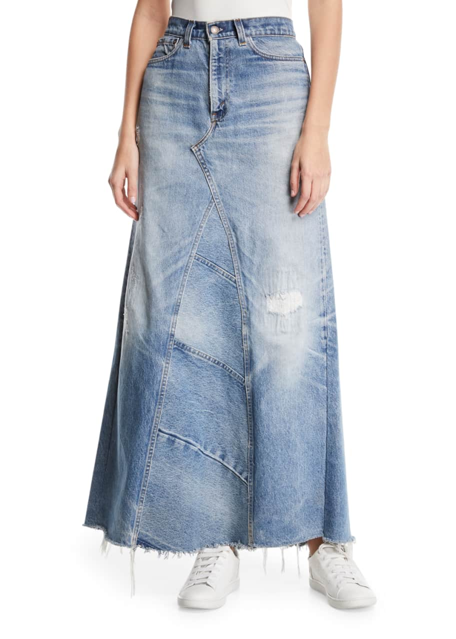 Elizabeth & James Vintage One-of-a-Kind Denim Maxi Skirt - Bergdorf Goodman