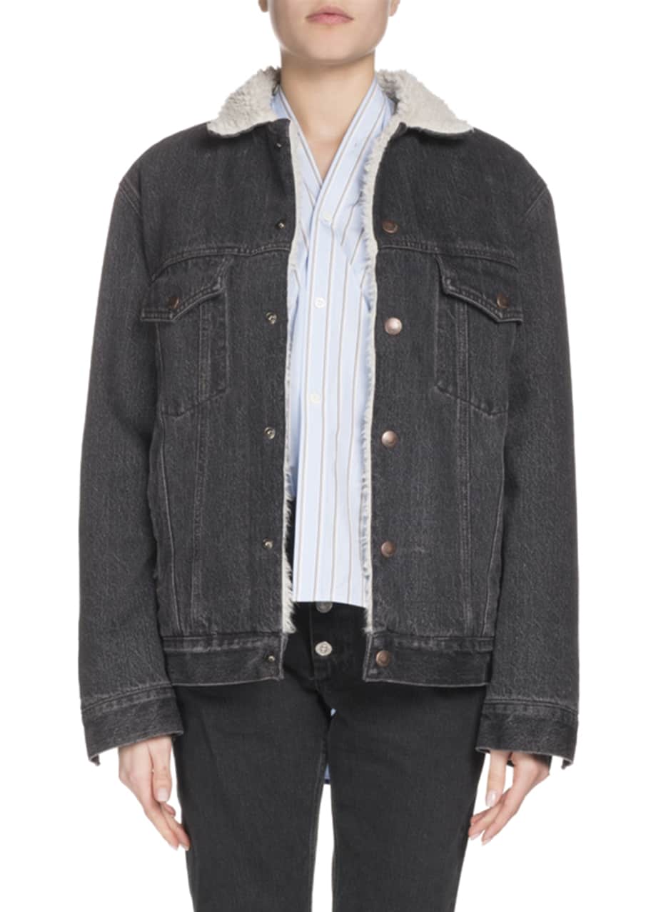 Balenciaga shearling denim jacket shop